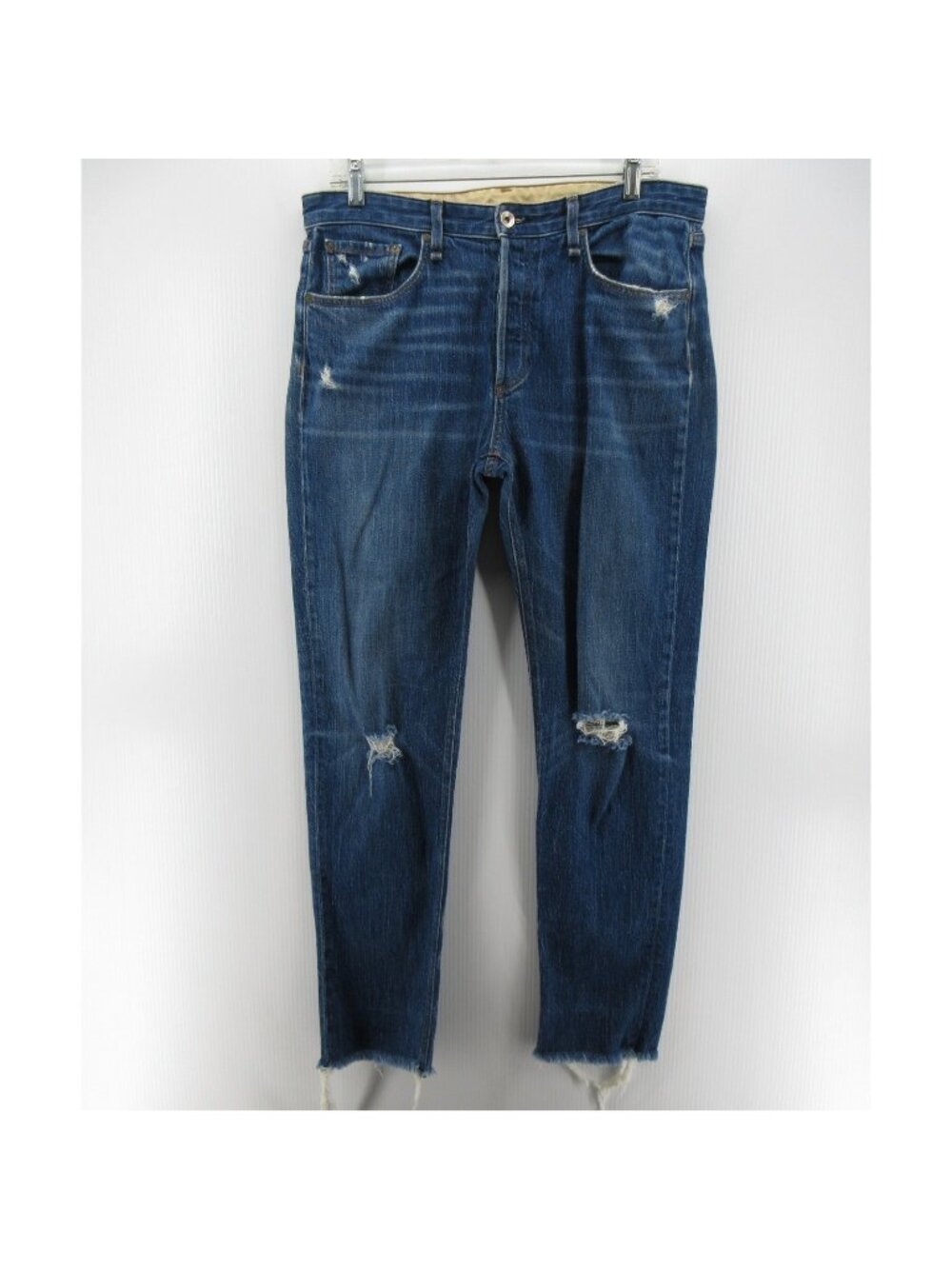 Rag & Bone Jeans 29 Rosa Mid Rise Boyfriend Ripped Grunge Raw Hem